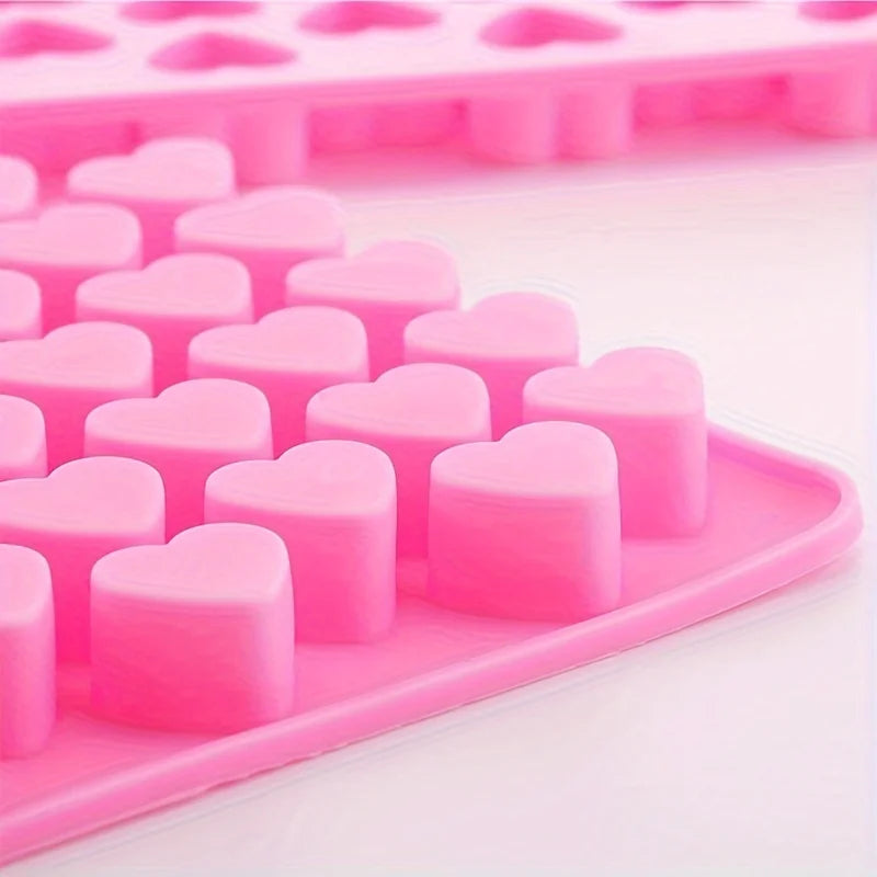 55-fach Herzform Silikonform – Antihaft, flexibel - spülmaschinenfest für DIY-Süßes