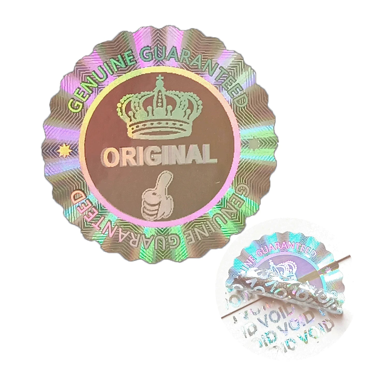 Manipulationssicherer Sicherheits Hologramm Aufkleber mit Spitzenrand