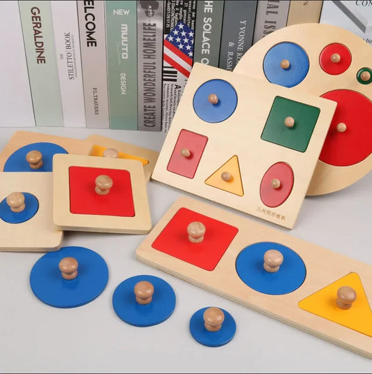 Montessori Holzpuzzle Formen Lernspielzeug für Kleinkinder