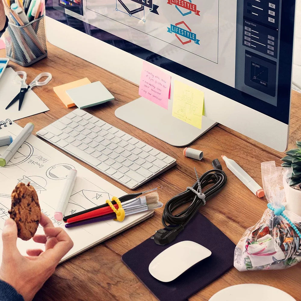 Wiederverwendbare Silikonbinder Kabelbinder Brotbinder mit Taschenclip