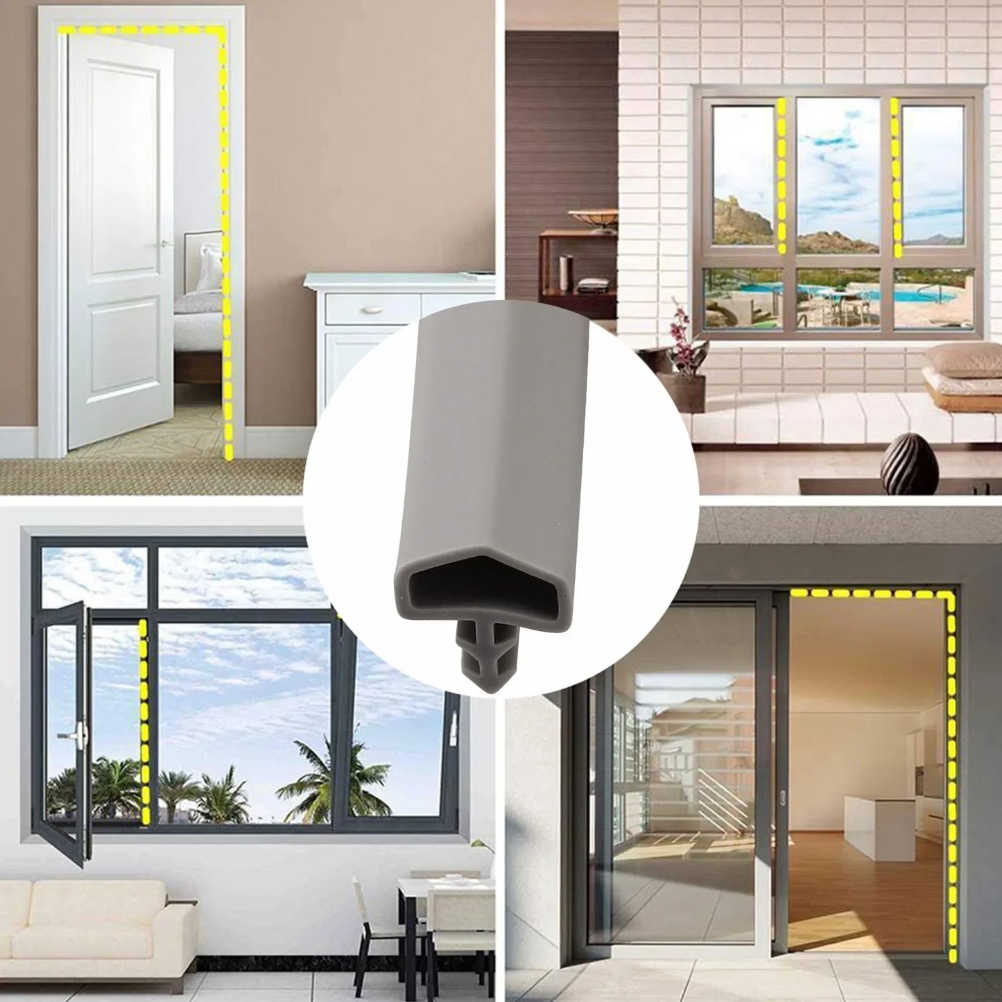 5M Türdichtung Gummi Dichtband Zimmer Tür Stop Winddicht Anti-Kollision