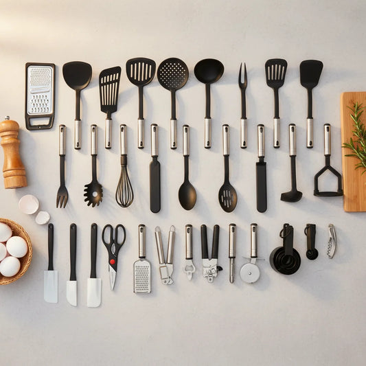 40-teiliges Küchenutensilien Set aus Nylon und Edelstahl für Kochenthusiasten-Yabubest - Home & More
