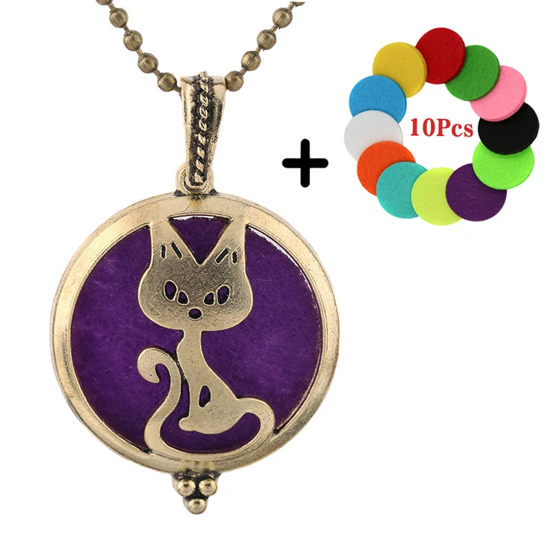 Aromatherapie Halskette Lotus Diffusor Anhänger aus Zinklegierung