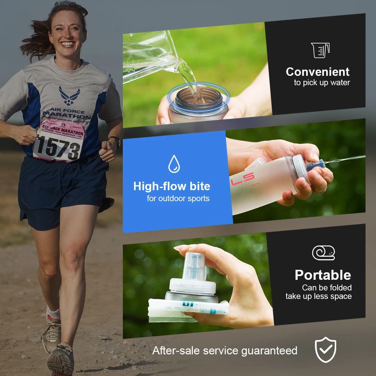 Faltbare TPU Wasserflasche 300 500 ml Tragbar Leicht Outdoor Sport