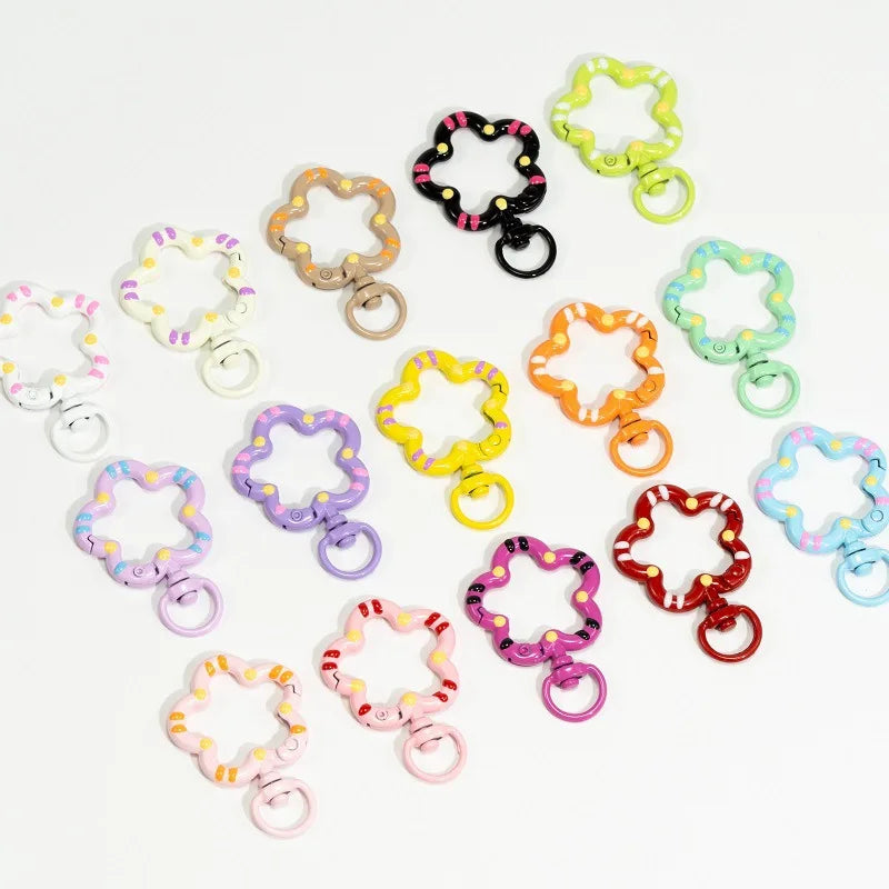 5 Metall-Karabinerverschlüsse mit Blumenmuster für Schmuck und DIY