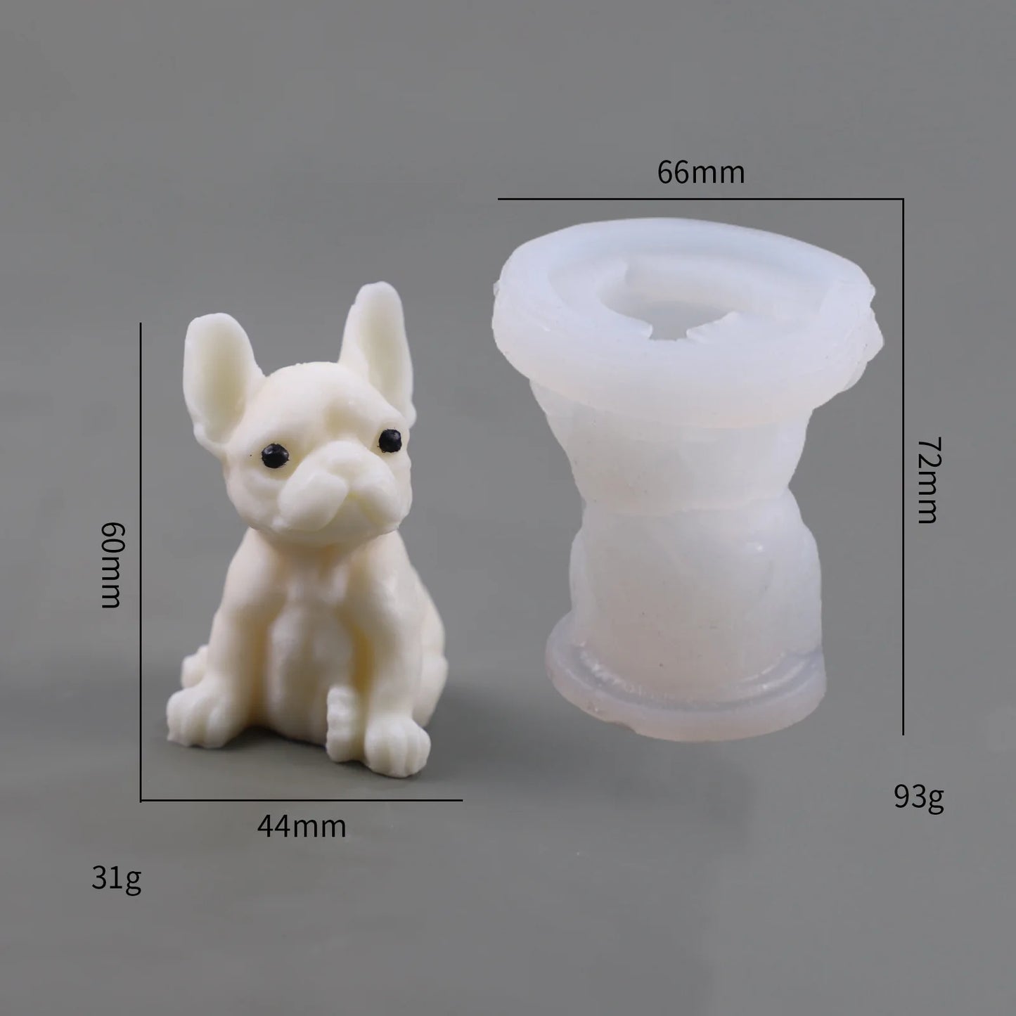 Niedliche Hundekerze in Silikonform – 3D Tier Statue