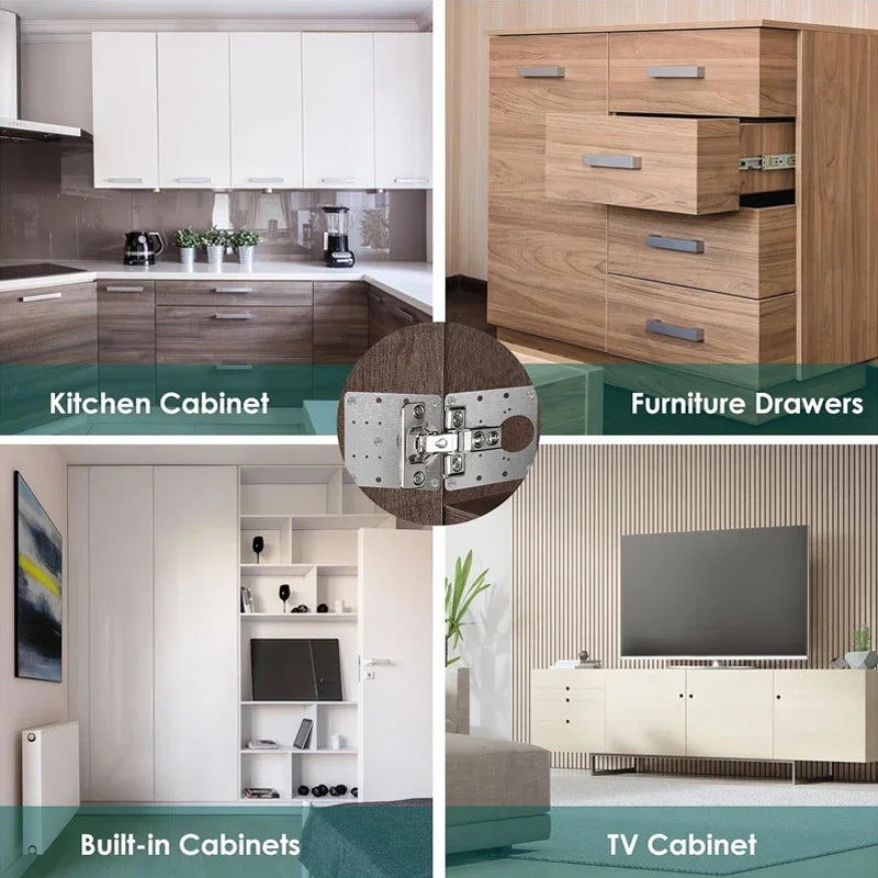 Edelstahl Möbel-Scharnier Sets mit Schrauben für Möbelreparatur