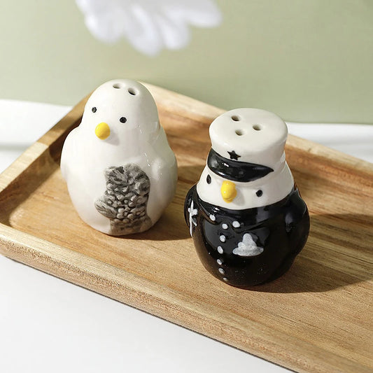 Niedliche 2er Keramik Pinguin Salz- - Pfeffer Shaker – Stilvolle Tischdeko
