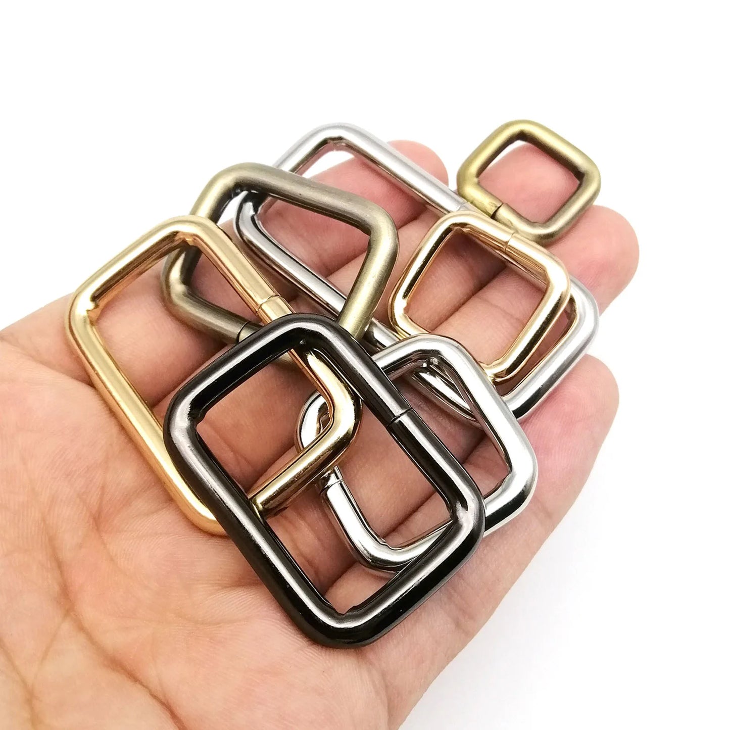 5er Set Metall Schnallen Rechteck Quadratisch O D Ring für Taschen Gürtel