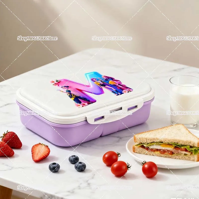 Praktische Lunchbox mit individuellem Buchstabendruck für Schule und Freizeit
