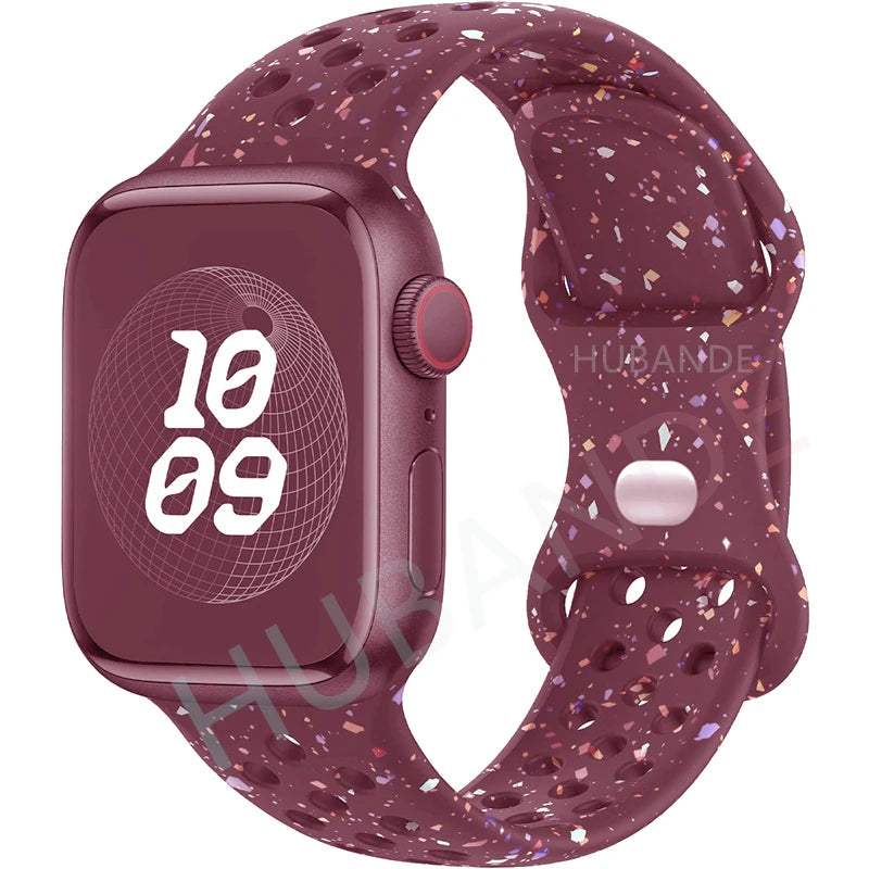 Sportliches Silikonarmband kompatibel mit Smartwatch 38-49 mm Modelle