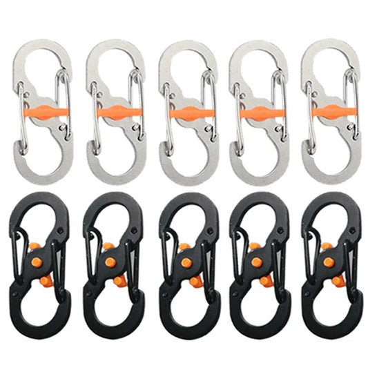Sichere S-Haken Karabiner 5er-Set für Outdoor und Reise Diebstahlschutz