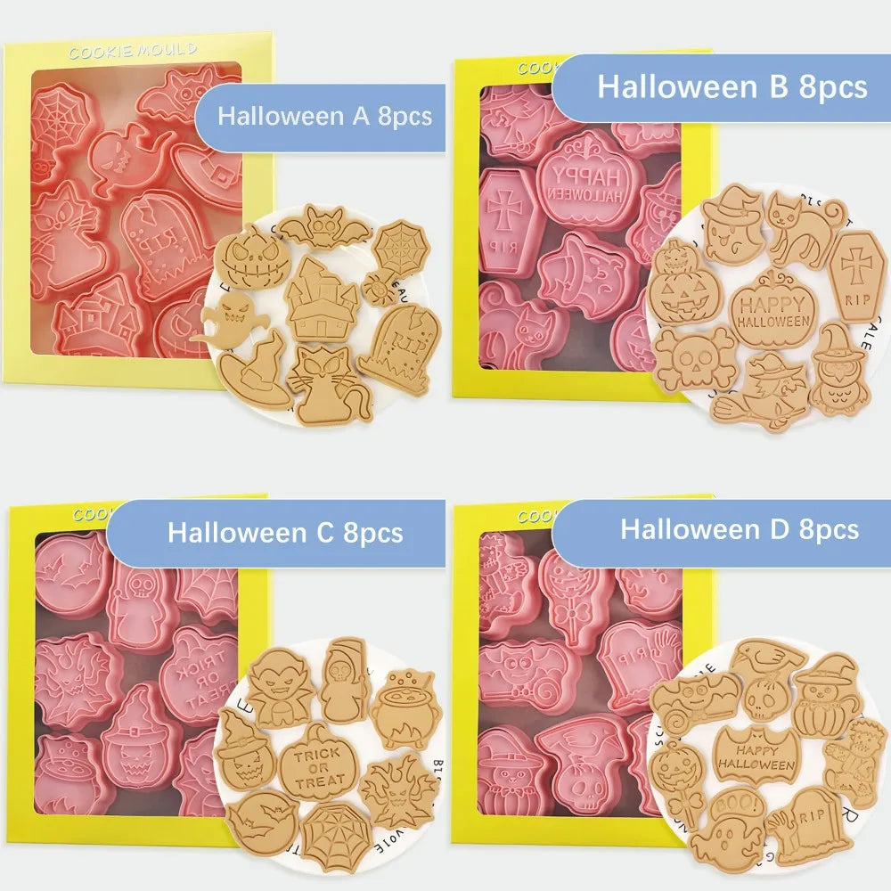 8 10 Stück Halloween Keks Ausstechformen Kürbis Hexe Vampir Kuchen Deko