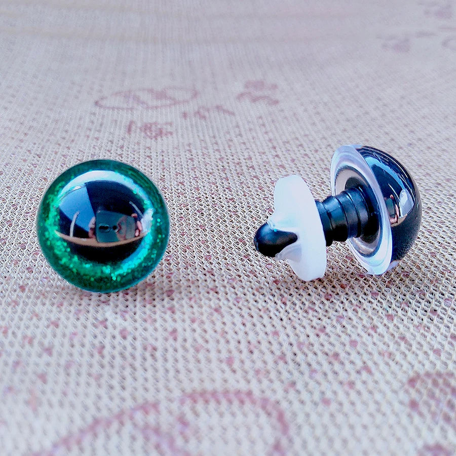 20 Stück Sicherheitsaugen Kunststoff Glitter Mix Größen für Amigurumi