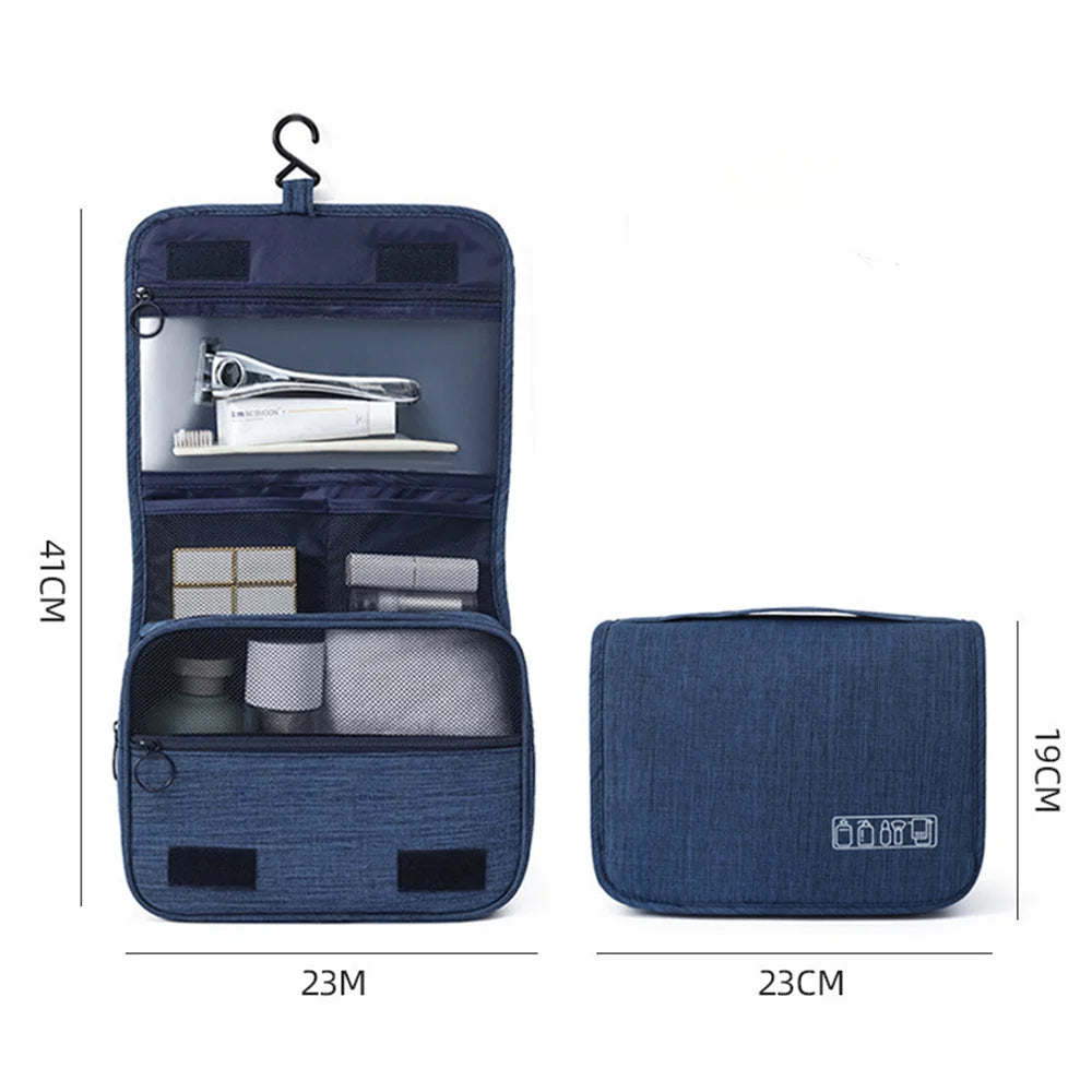 Großer Unisex Kulturbeutel mit Haken, wasserdicht, Reise Make-up Kosmetiktasche