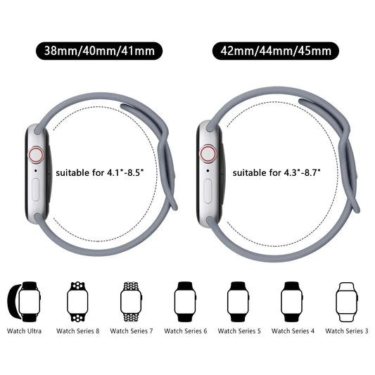 Weiches Silikonarmband für Smartwatches mit vielseitiger Größenkompatibilität