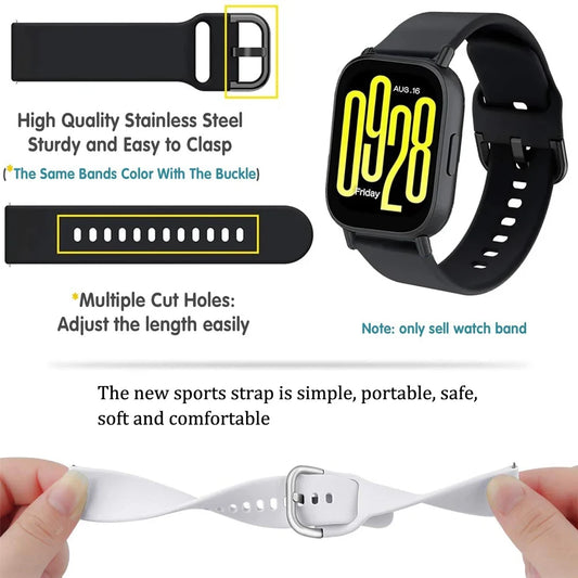 22mm Silikon Ersatzband kompatibel mit Redmi Watch 5 Active - Lite