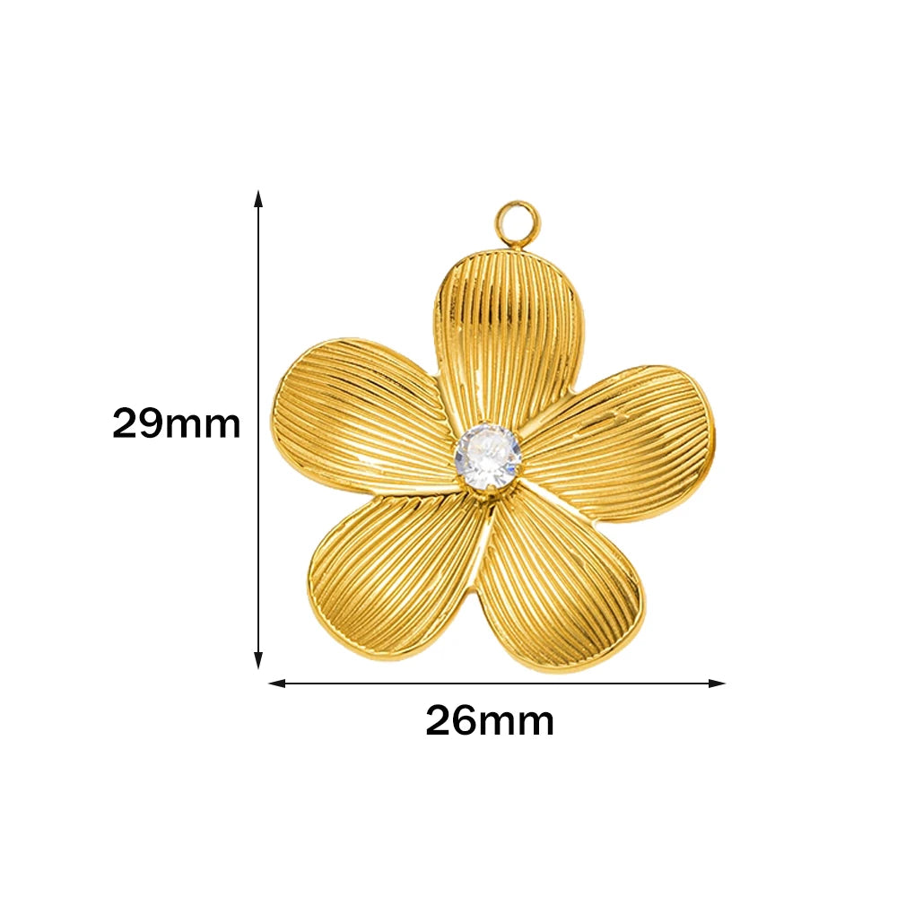 Edelstahl Blumen Charms für DIY Schmuckherstellung in Gold oder Stahl