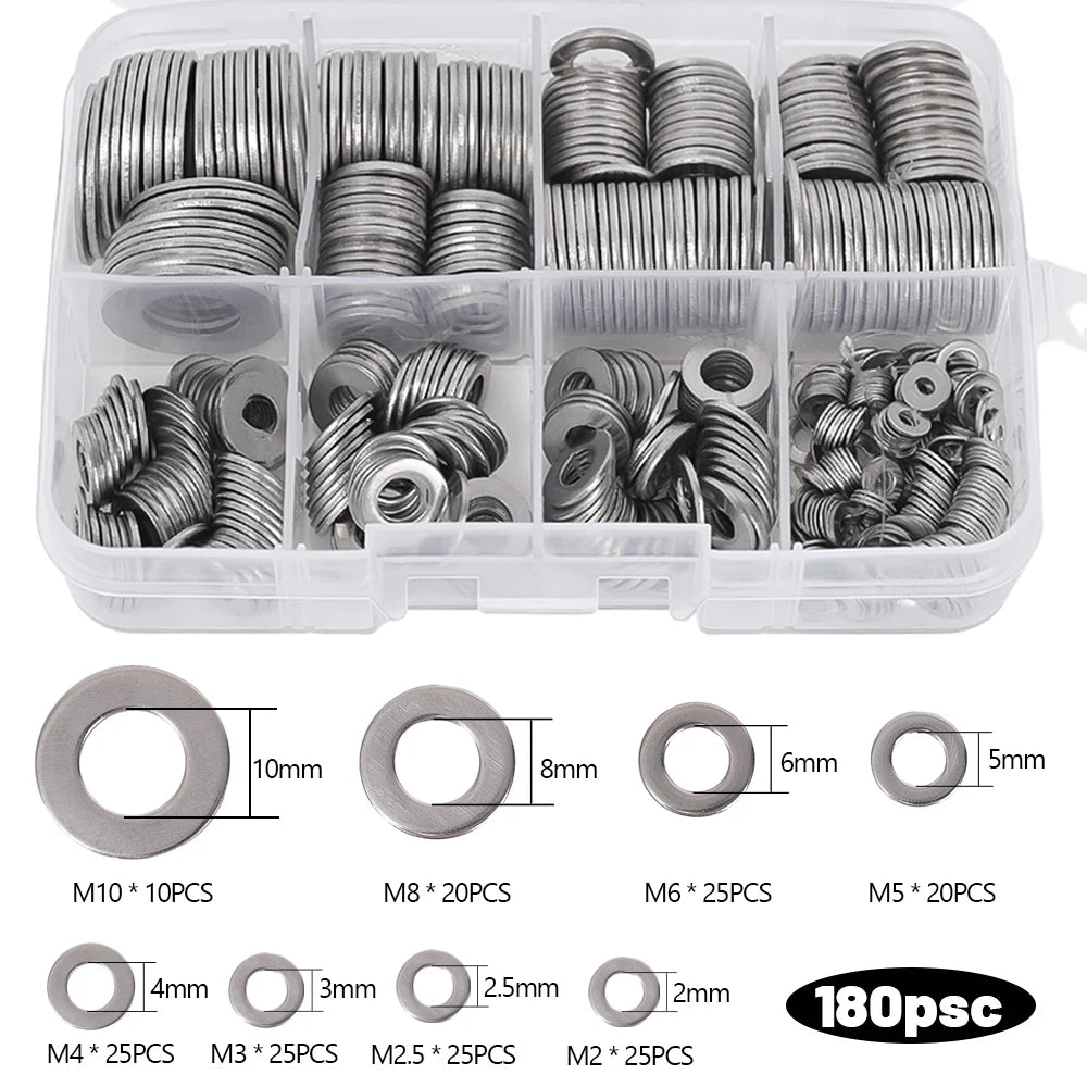 Flache Unterlegscheiben aus Edelstahl M2 bis M16 Sortiment Reparatur