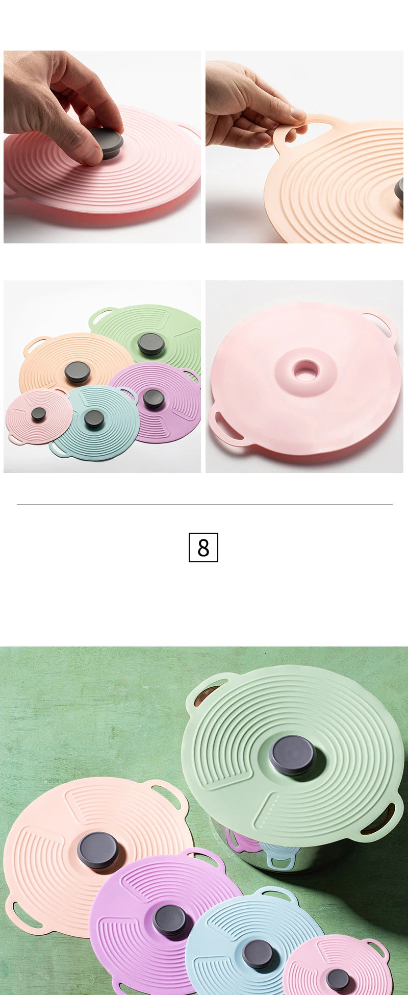 Wiederverwendbarer Silikon-Dehldeckel Universal Abdeckung Frische