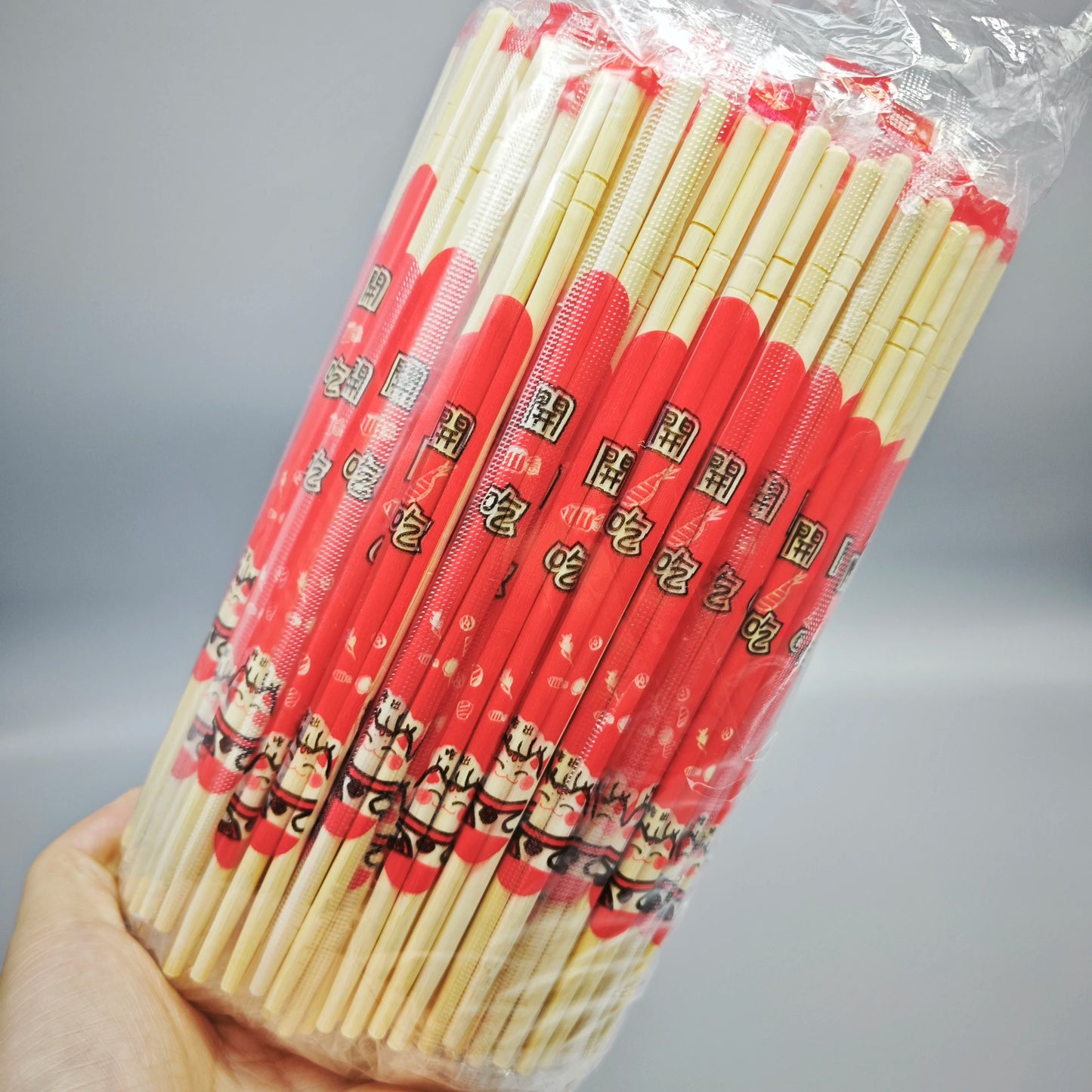 100 Paar Einweg Essstäbchen aus Bambusholz mit Einzelpaket für Restaurants