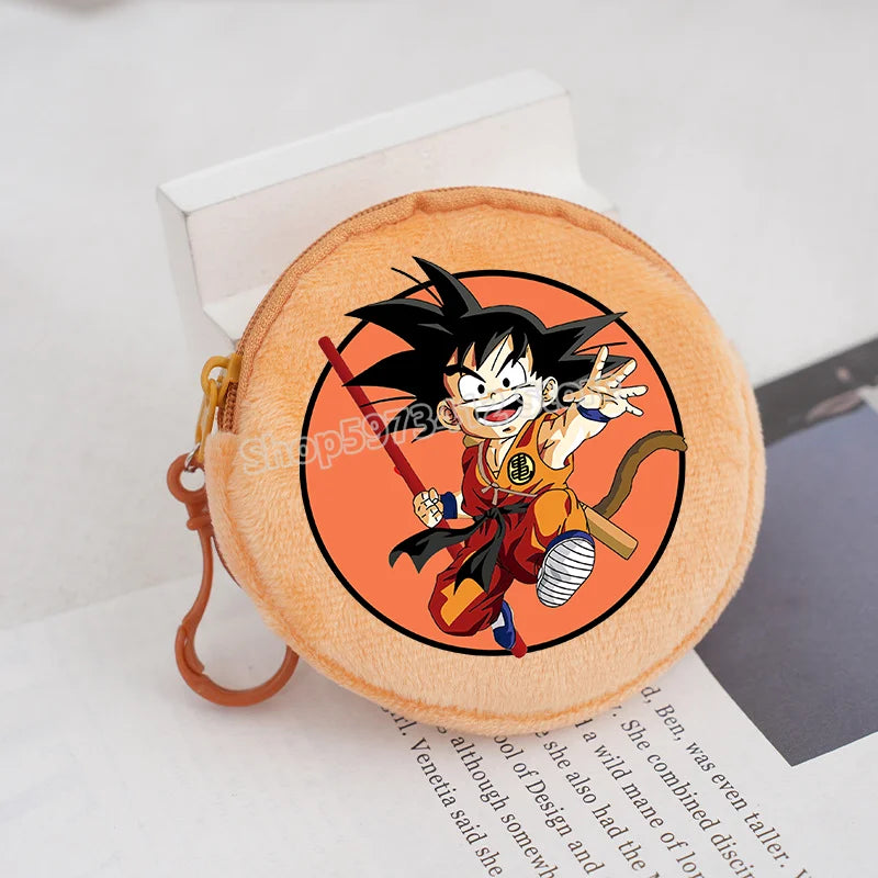 Plüsch Mini Geldbörse mit Reißverschluss rund Cartoon Schlüsselanhänger