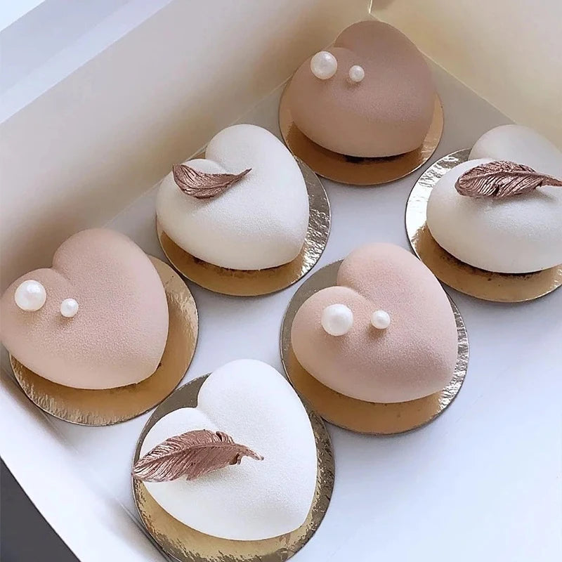 Flexible 3D Herz Silikon Backform für Dessert, Kuchen - Schokolade