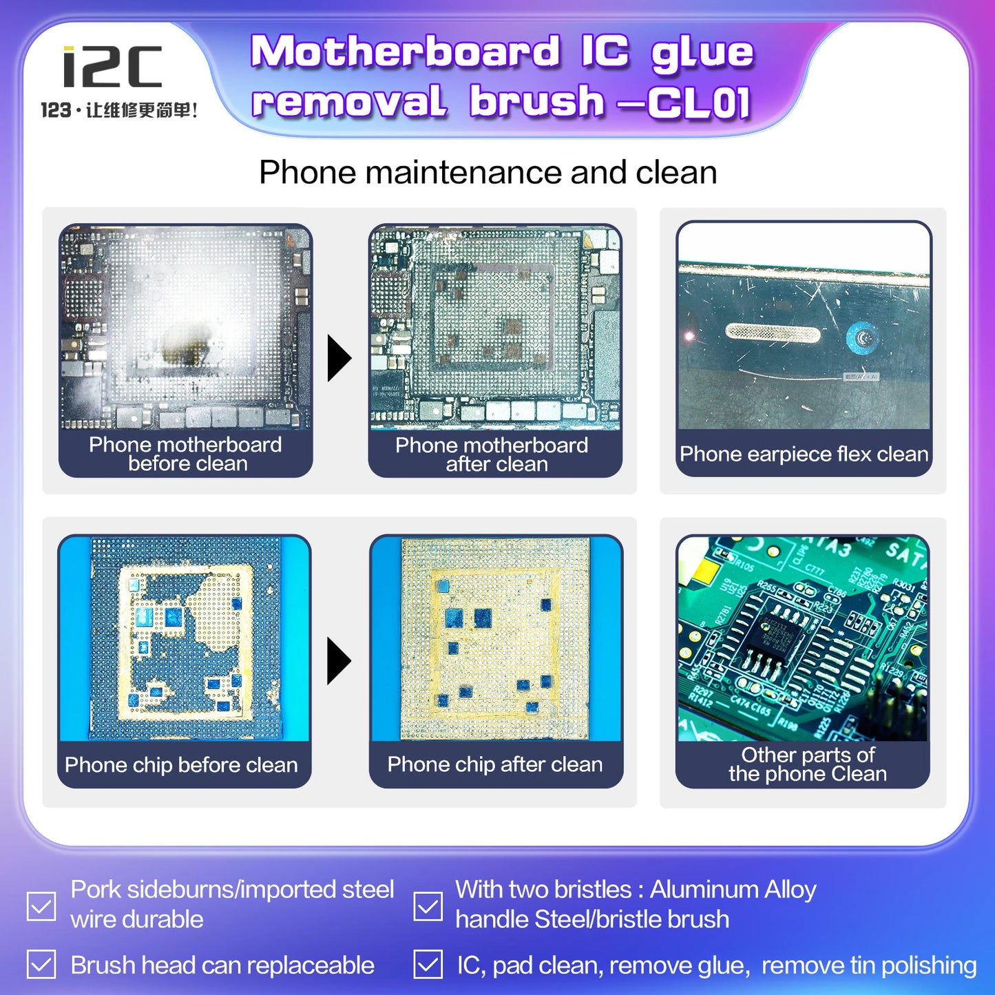Präziser Reinigungs Pinsel mit Stahldraht Borsten für Elektronik