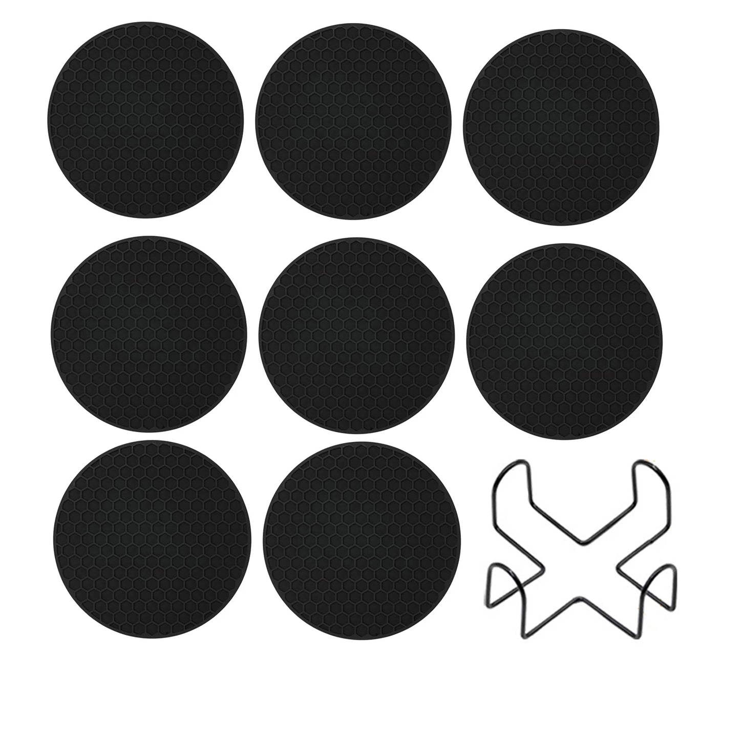 Silikon Untersetzer Set mit Halter – Rutschfest für Heiß - Kalt - Tassen - Gläser