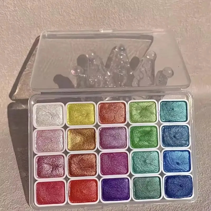 Glitzerndes Aquarell Farbset für kreatives Malen ab 6 Jahren