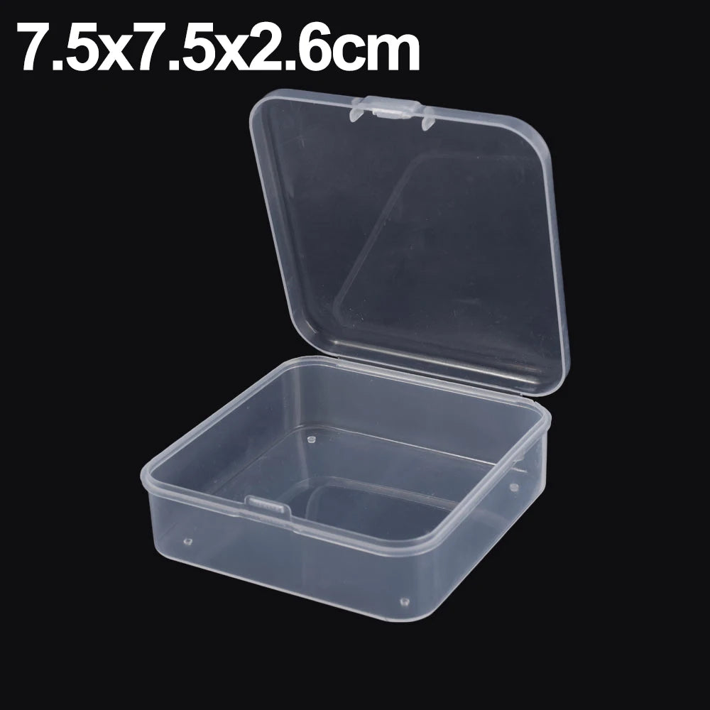 Durchsichtige quadratische Kunststoff-Aufbewahrungsboxen für Schmuck 1-20 Stück