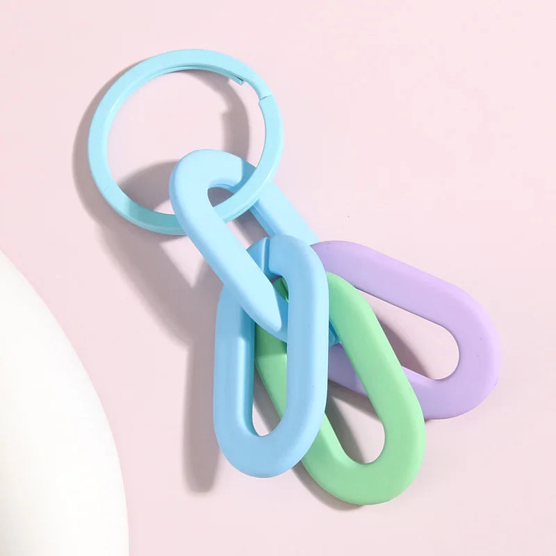 Bunte Acryl Schlüsselanhänger mit O-förmiger Schnalle – Trendiges Accessoire
