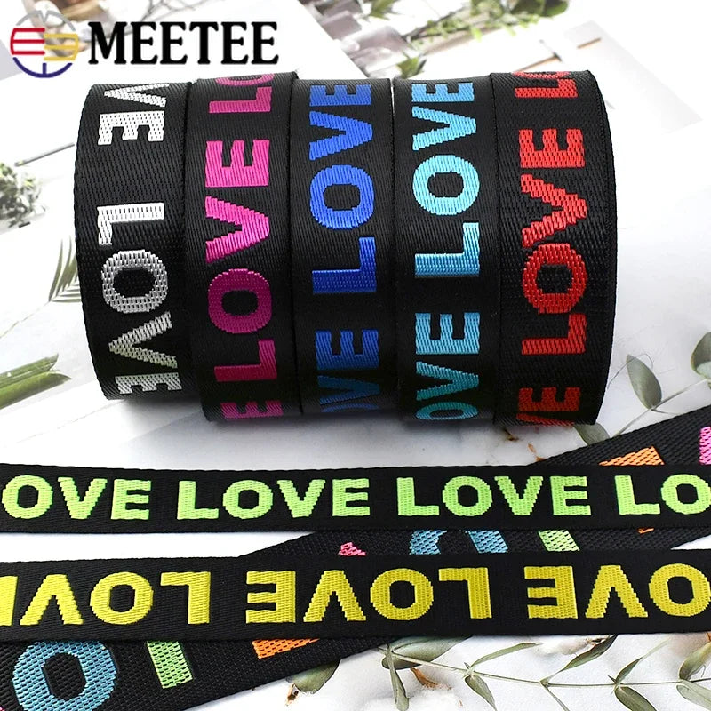 Nylon Jacquard Gurtband mit LIEBE Muster für DIY Nähprojekte