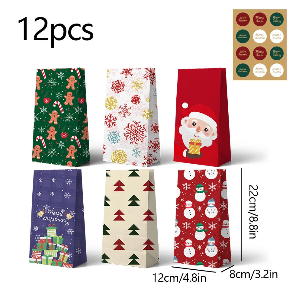 Festliche Papier Goodie Beutel mit Siegel für Weihnachts- und Neujahrsgeschenke