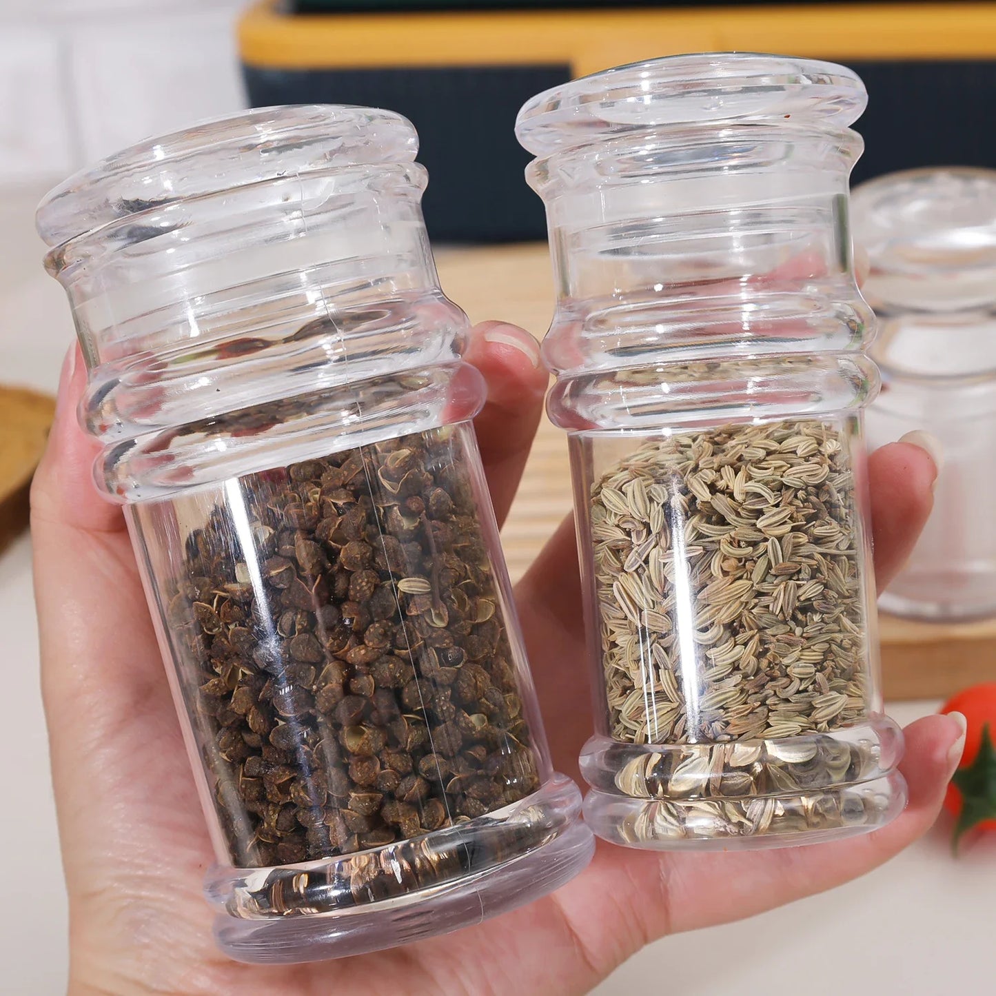 70 110 120 ml Acryl Gewürzgläser Salz Pfeffer Shaker Nachfüllbar