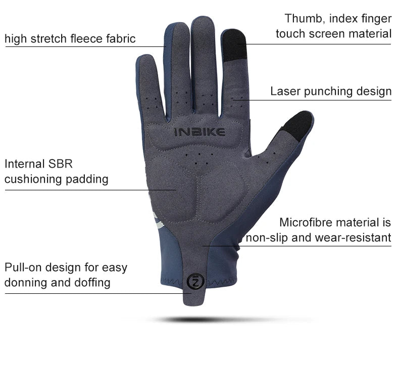 Fahrradhandschuhe Vollfinger mit Gelpolsterung | Touchscreen & Fleece-Yabubest - Home & More
