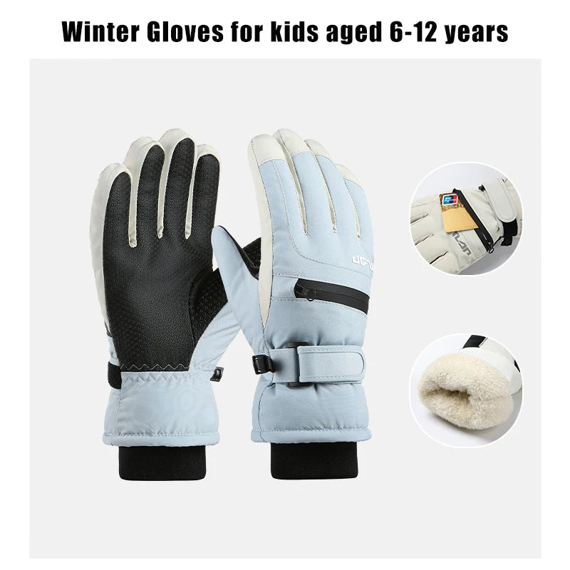 Kinder Winter Handschuhe Wasserdicht Warm für Ski und Outdoor Sport