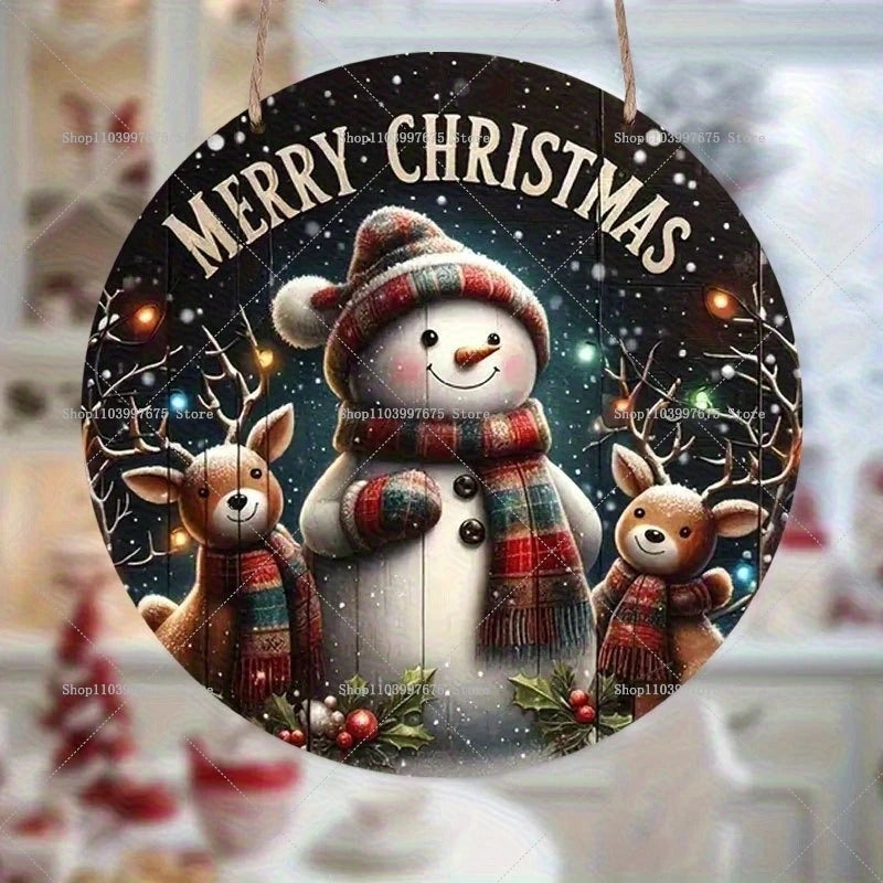 Dekorativer Holz Wandbehang mit festlichem Weihnachtsmotiv zur Gestaltung