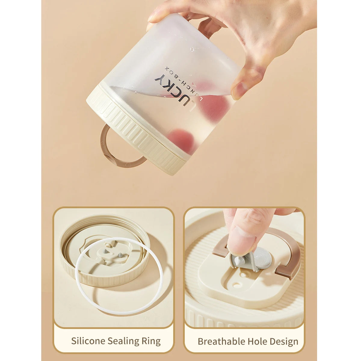 Transparente Kunststoff Lunchbox mit Griff – Mikrowelle, auslaufsicher