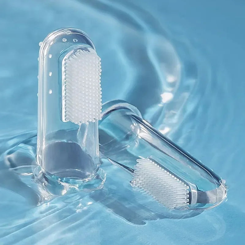 Silikon Fingerzahnbürste für Hunde Katzen - Zahnstein Mundgeruch Pflege 1/3/6 Stk