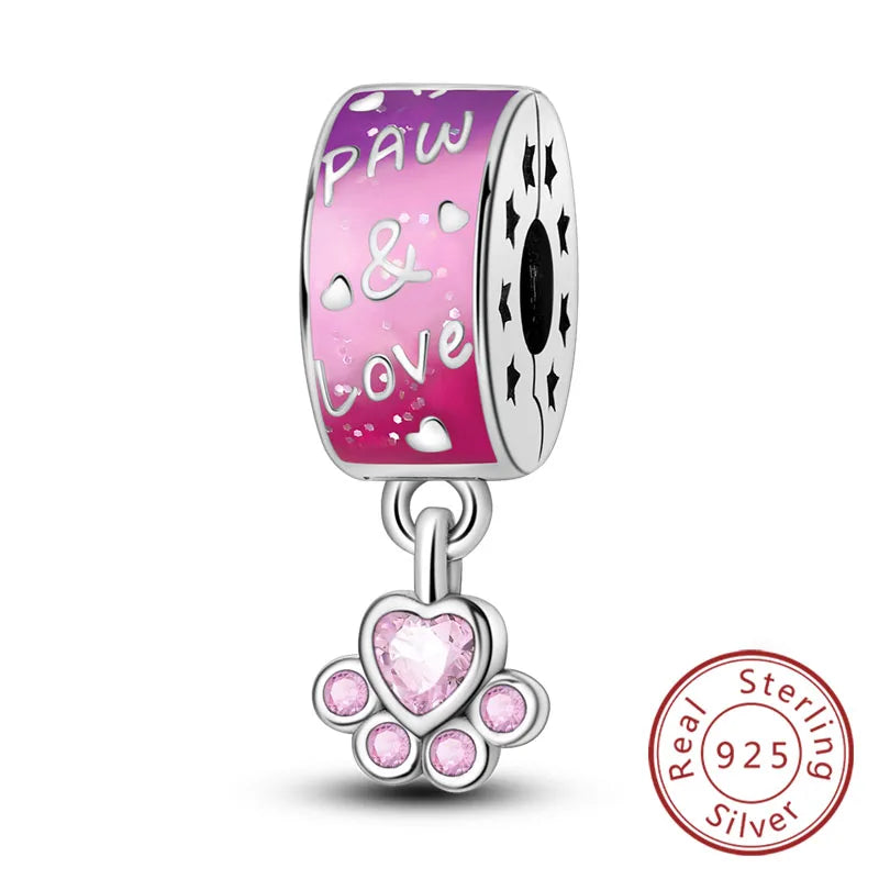 925er Sterlingsilber Charms mit Tiermotiven und Zirkon