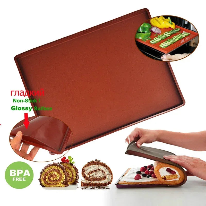 Silikon Backmatte Antihaft Swiss Roll Pad für Kuchen Macaron Backen