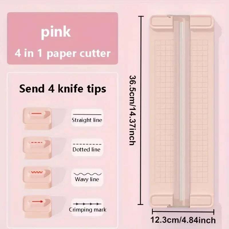 Manueller 4-in-1 Papierschneider 4 Klingen: Präzises Schneiden Büro & Schule
