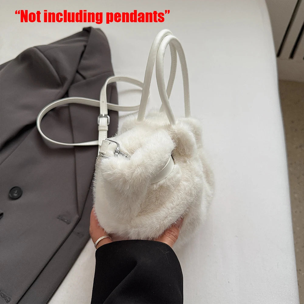 Leichte und vielseitige Plüsch Umhängetasche für Herbst und Winter