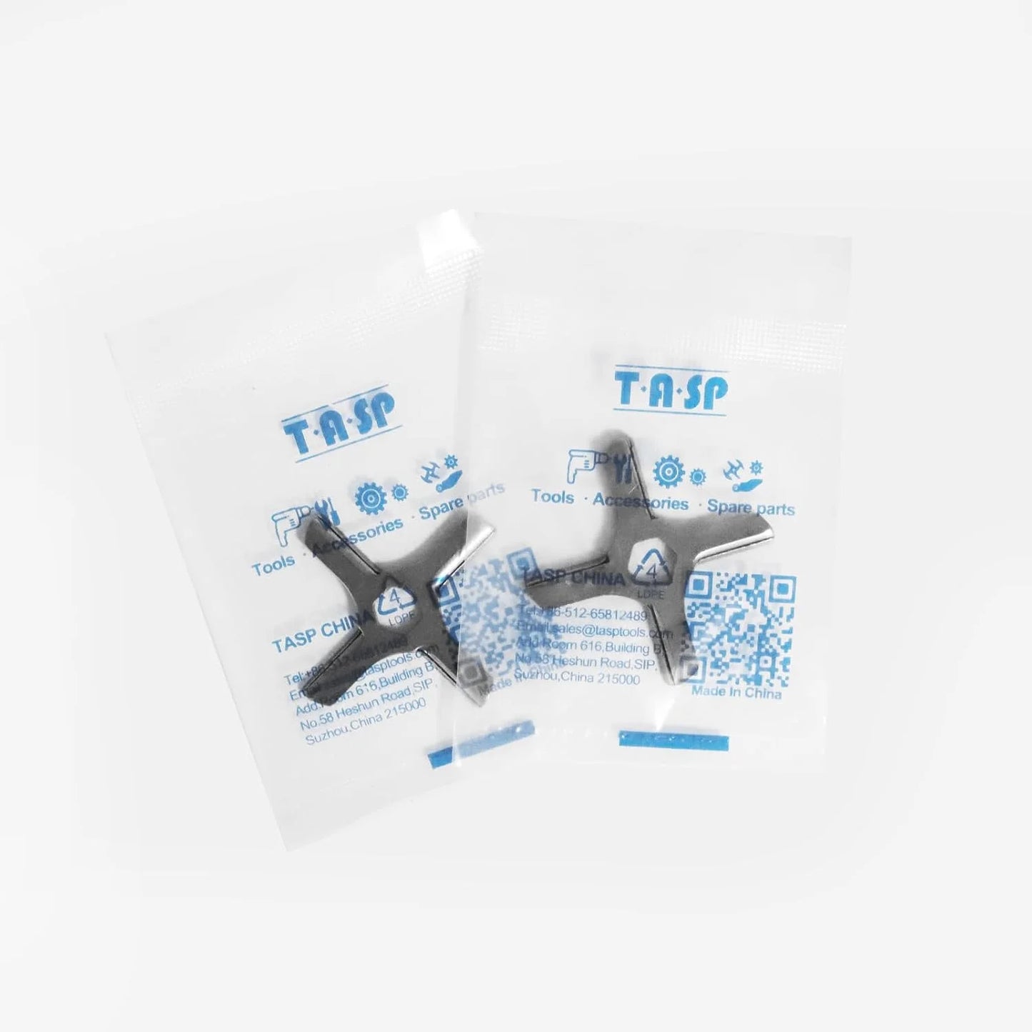 2 Stück Edelstahl Fleischwolf Messer mit Sechskantloch Ersatzteile