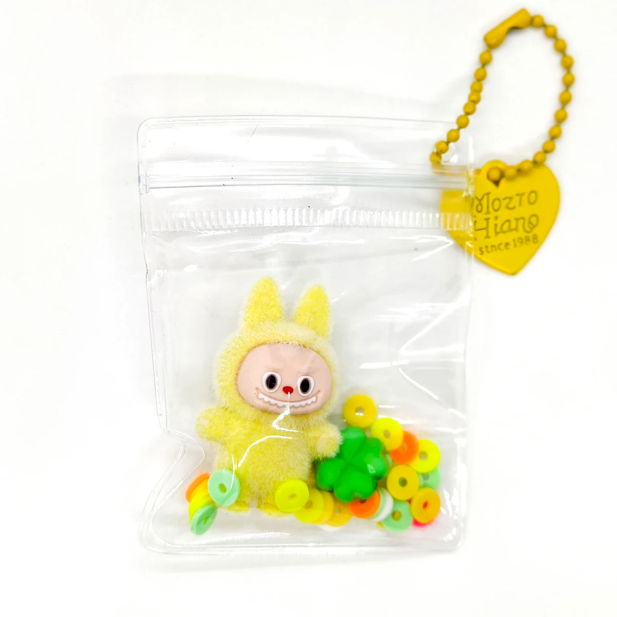 Kreativer transparenter Silikon Schlüsselanhänger mit Plüschmotiv