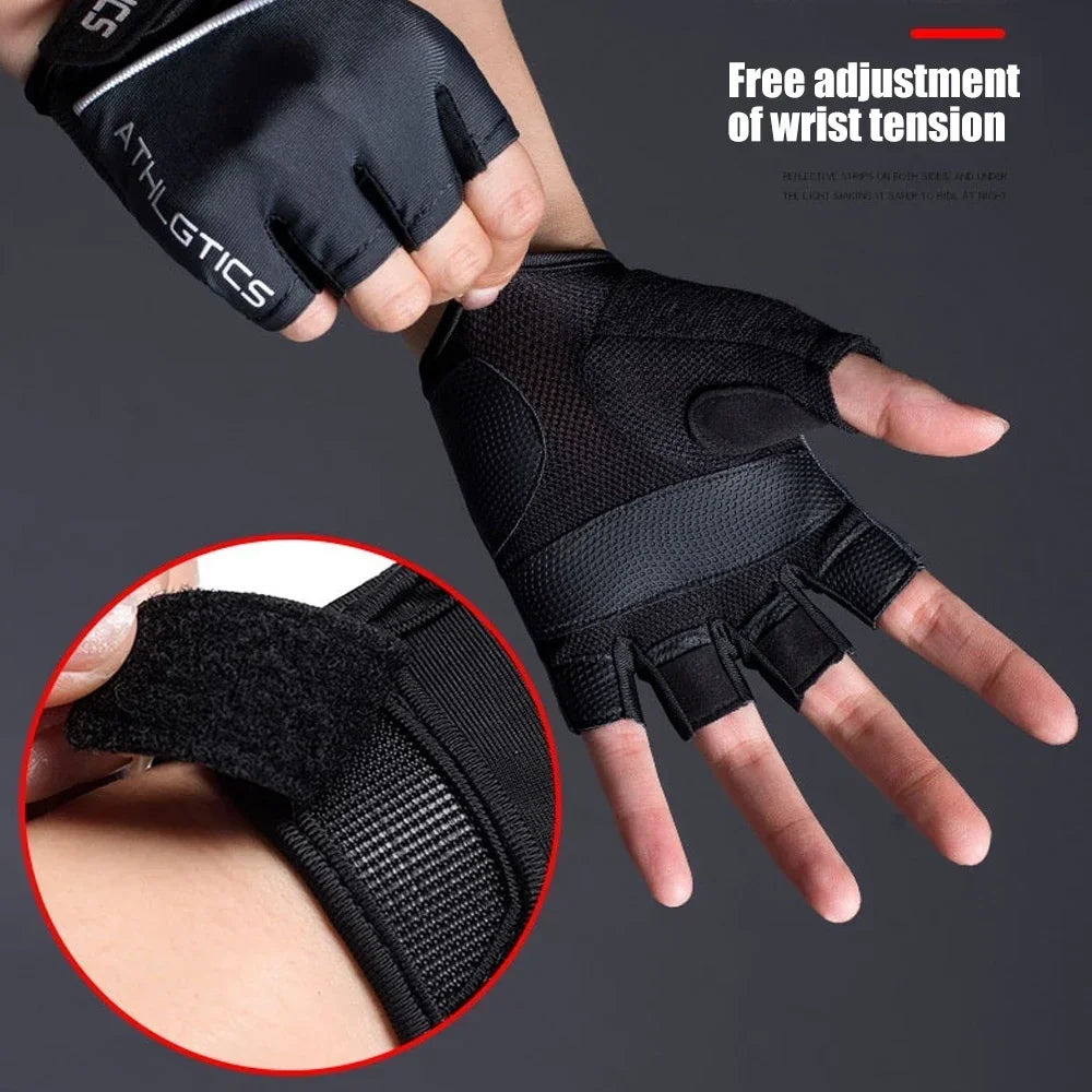 Atmungsaktive fingerlose Fahrradhandschuhe für Herren und Damen Training