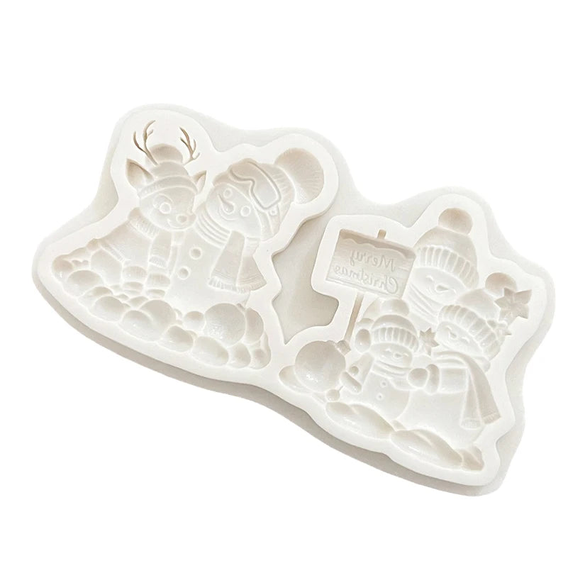 Silikon Backform Schneemann für Cupcakes und Fondant Dekoration