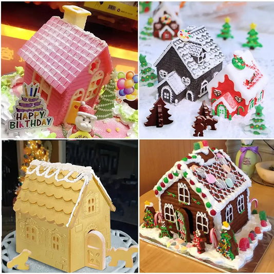 Silikonform Lebkuchenhaus für Kuchen- und Keksdekoration zu Weihnachten