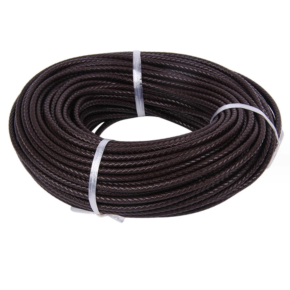Buntes geflochtenes Echtleder-Armband, 2 Meter, 3-6 mm-Yabubest - Home & More